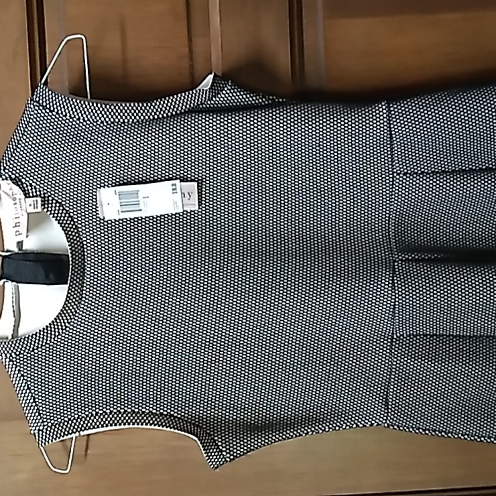 Small black and creme sleeveless dress by Philosophy Republic Clothing Brand new